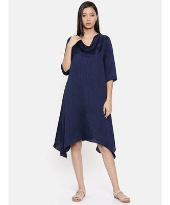 mayank modi Blue cowl neck, waterfall hem dress 1
