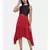 mayank modi Plain Red and Chanderi,silk slub Asymmetrical dress