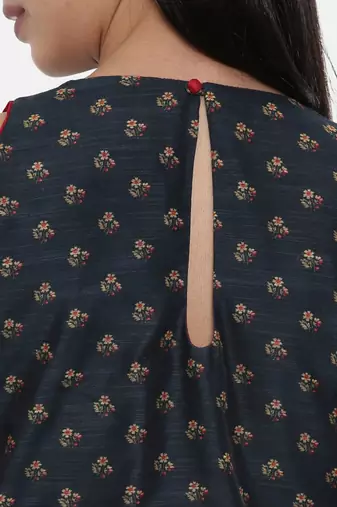 mayank modi Plain Red and Chanderi,silk slub Asymmetrical dress
