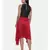 mayank modi Plain Red and Chanderi,silk slub Asymmetrical dress