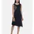 mayank modi Blue Printed and Checked,Cotton Satin gathered dress
