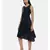 mayank modi Blue Printed and Checked,Cotton Satin gathered dress