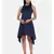 mayank modi Blue, silk slub zipper cowl dress