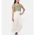 mayank modi  Silver beige and green cotton silk pleated dress 
