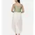 mayank modi  Silver beige and green cotton silk pleated dress 