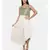 mayank modi  Silver beige and green cotton silk pleated dress 