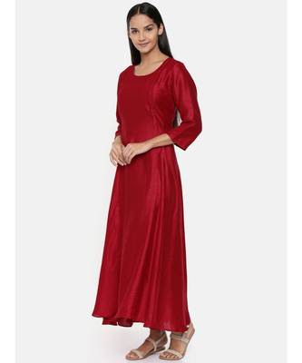 mayank modi  Red cotton silk panelled dress with show potlis. 3