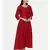 mayank modi  Red cotton silk panelled dress with show potlis.