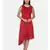 mayank modi  Red, cotton silk dress with pleats detailings.