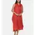 mayank modi  Rust orange cotton silk overlayered dress with sequins detailings.