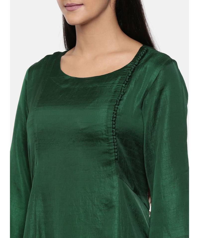 mayank modi  Green,cotton silk maxi dress with show potlis.