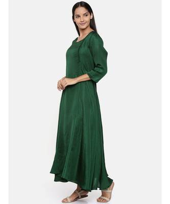 mayank modi  Green,cotton silk maxi dress with show potlis. 3