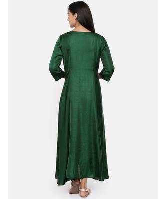 mayank modi  Green,cotton silk maxi dress with show potlis. 5