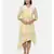 mayank modi  Yellow printed muslin cotton cowl neck dress.