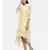 mayank modi  Yellow printed muslin cotton cowl neck dress.