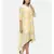 mayank modi  Yellow printed muslin cotton cowl neck dress.