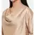 mayank modi  Brass gold, cotton silk high low cowl dress.