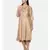mayank modi  Brass gold, cotton silk high low cowl dress.