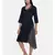 mayank modi Blue Printed and Checked,Cotton Satin asymmetrical cowl dress