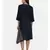 mayank modi Blue Printed and Checked,Cotton Satin asymmetrical cowl dress