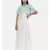 Mayank modi Ivory and Green cotton silk and linen cape gown