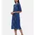 mayank modi Sapphire Blue,Linen Satin panel cut dress