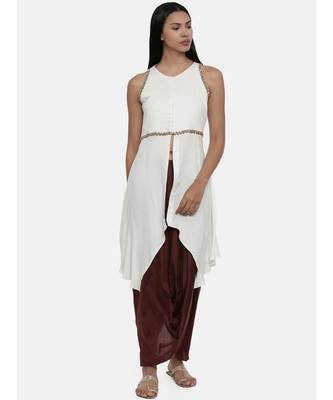 mayank modi Off White,Moss Crepe,alter neck top 1