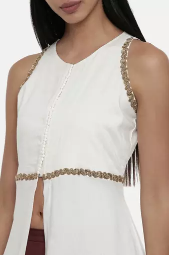 mayank modi Off White,Moss Crepe,alter neck top