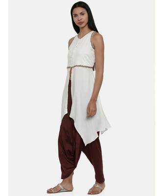 mayank modi Off White,Moss Crepe,alter neck top 3