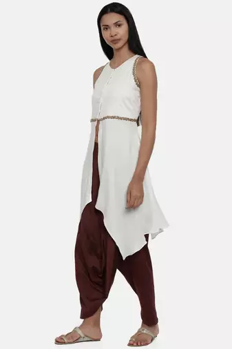 mayank modi Off White,Moss Crepe,alter neck top