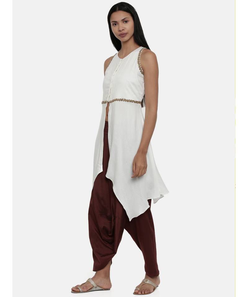 mayank modi Off White,Moss Crepe,alter neck top