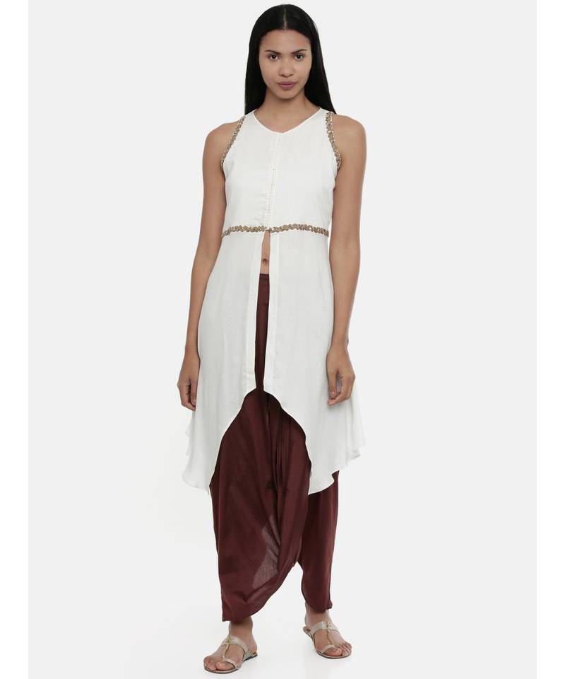 mayank modi Off White,Moss Crepe,alter neck top