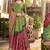 Rani pink woven art silk saree with blouse