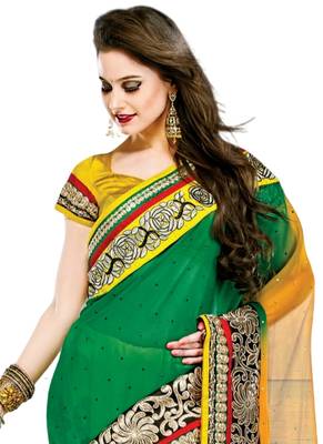 Multicolor embroidered georgette saree 2