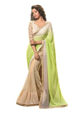 Multicolor hand woven georgette saree  1