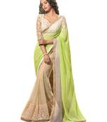Multicolor hand woven georgette saree 