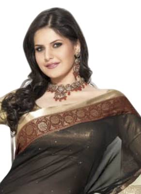 Multicolor hand woven georgette saree 2