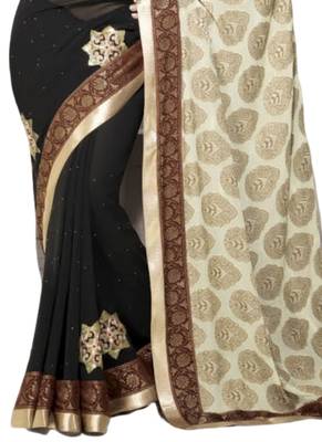 Multicolor hand woven georgette saree 3