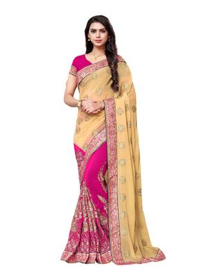 Multicolor embroidered georgette saree  1