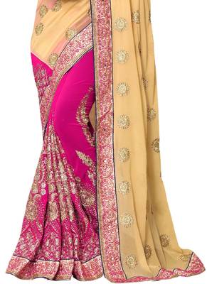 Multicolor embroidered georgette saree  3
