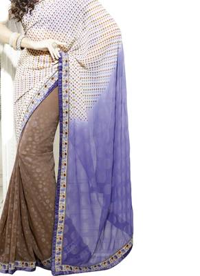 Multicolor printed georgette saree 3