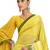 Light yellow printed georgette saree with blouse