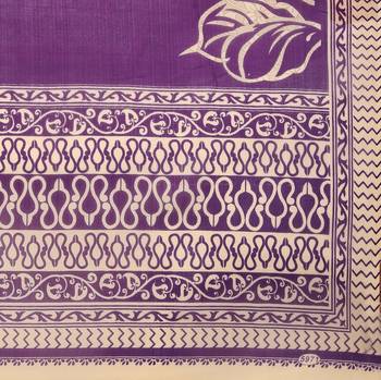 Beige printed faux georgette saree with blouse 5