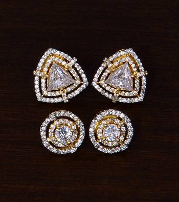 American Diamond Embellished Two Pairs of Studs 216ED317 1