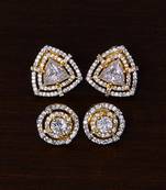 American Diamond Embellished Two Pairs of Studs 216ED317