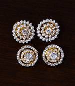 American Diamond Embellished Two Pairs of Studs 216ED320