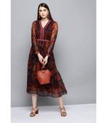 Label Ritu Kumar Black Full Sleeves Long Dress