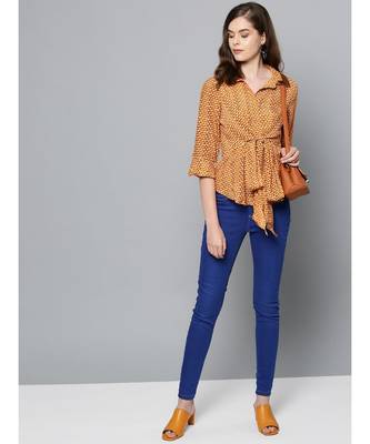 Label Ritu Kumar Beige 3/4 Sleeves Short Top 1