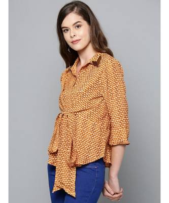 Label Ritu Kumar Beige 3/4 Sleeves Short Top 4