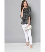 Label Ritu Kumar Black 3/4 Sleeves Short Top With Camisole